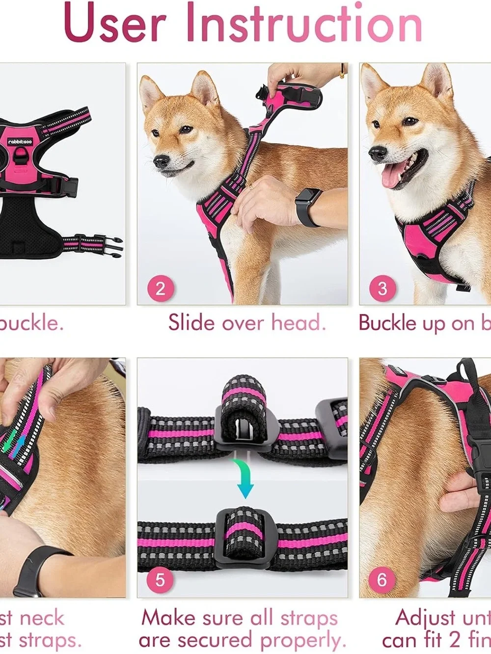 rabbitgoo Dog Harness, No Pull Medium Sized Pet Vest (22-51 lbs)